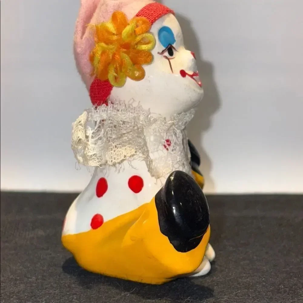 Vintage Yellow and Red Clown Decor Accent